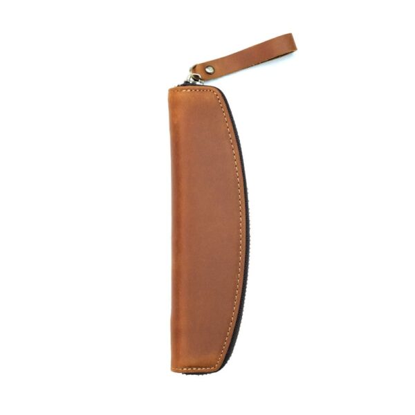 Bao đựng bút da bò sáp khoá zip gọn gàng độc đáo mang đậm cá tính